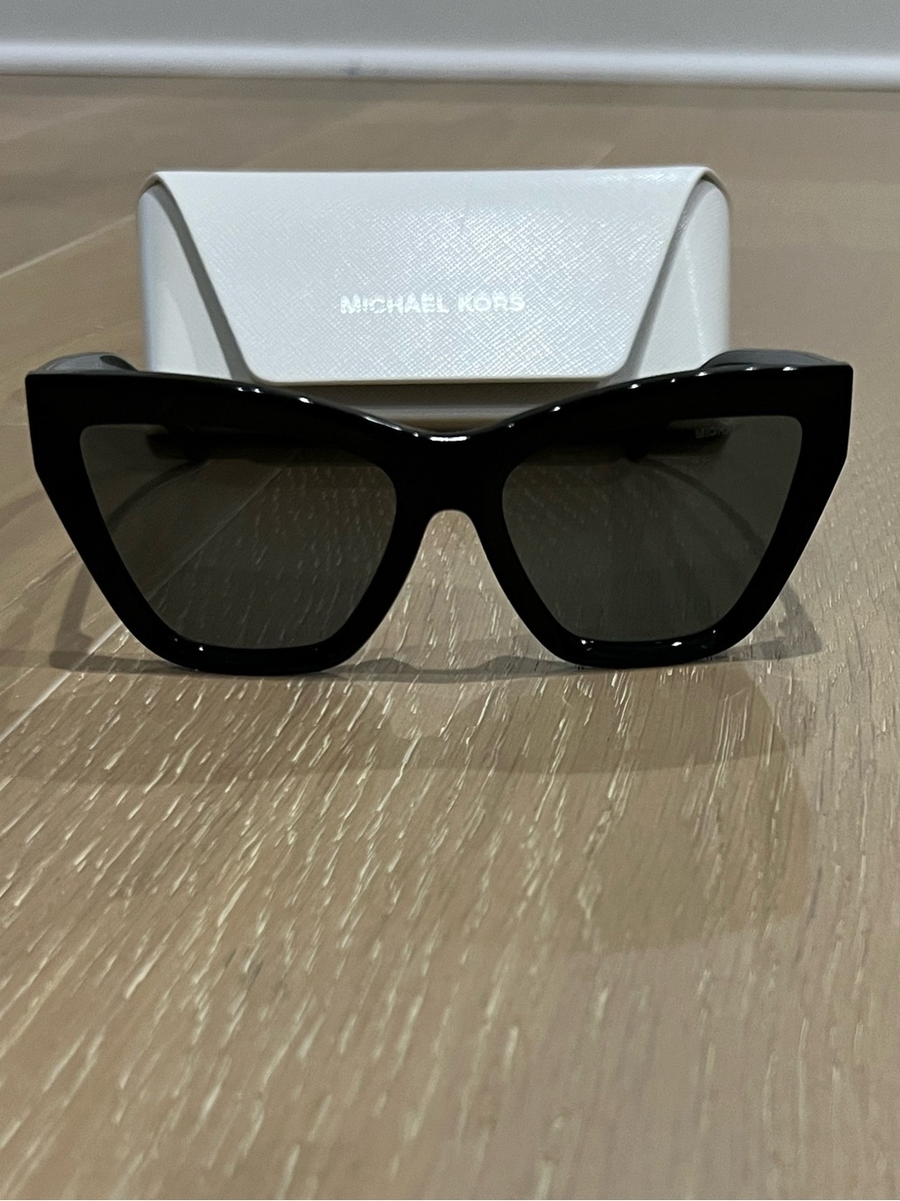 Michael Kors Black Cat-Eye Sunglasses with Dark Lenses